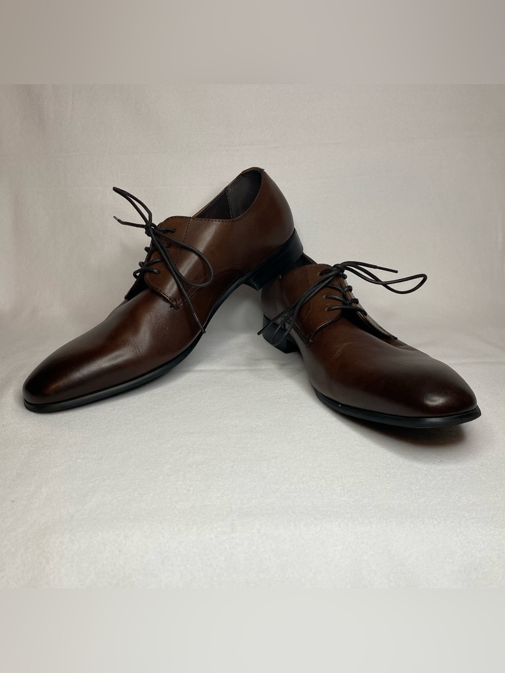Express Men’s Brown Leather Derby Dress Shoes Size 12